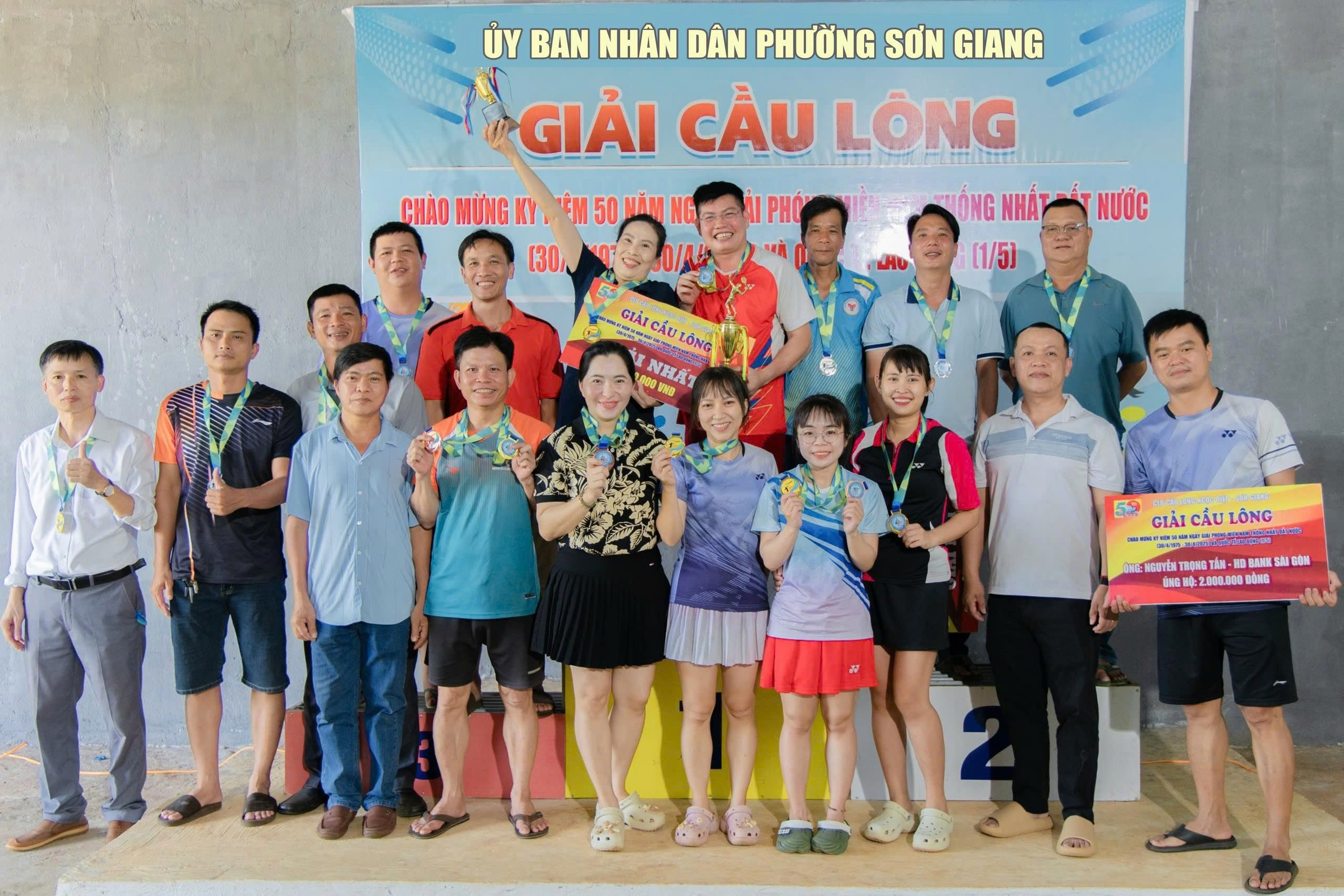 UBND PHƯỜNG SƠN GIANG  GIẢI CẦU LÔNG  CHÀO MỪNG KỶ NIỆM 50 NĂM NGÀY GIẢI PHONG MIỀN NAM THỐNG NHẤT ĐẤT NƯỚC ( 30/05/1975 – 30/04/2025)